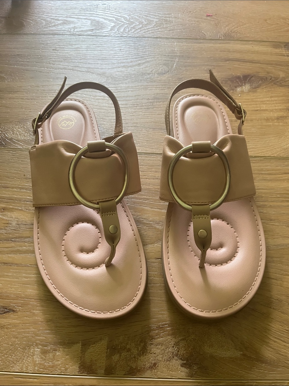 White Mountain Tan Ring-Detail Toe-Post Sandals